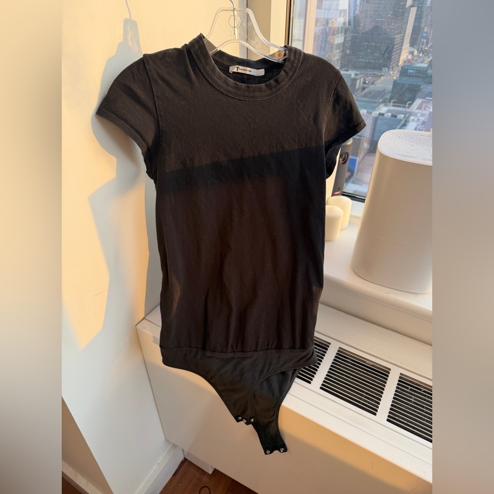 Alexander Wang Black Short Sleeve Bodysuit Tee